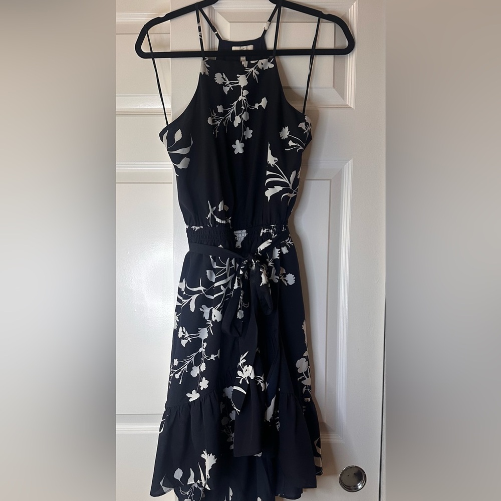 Joie wrap look gorgeous dress Navy & white S